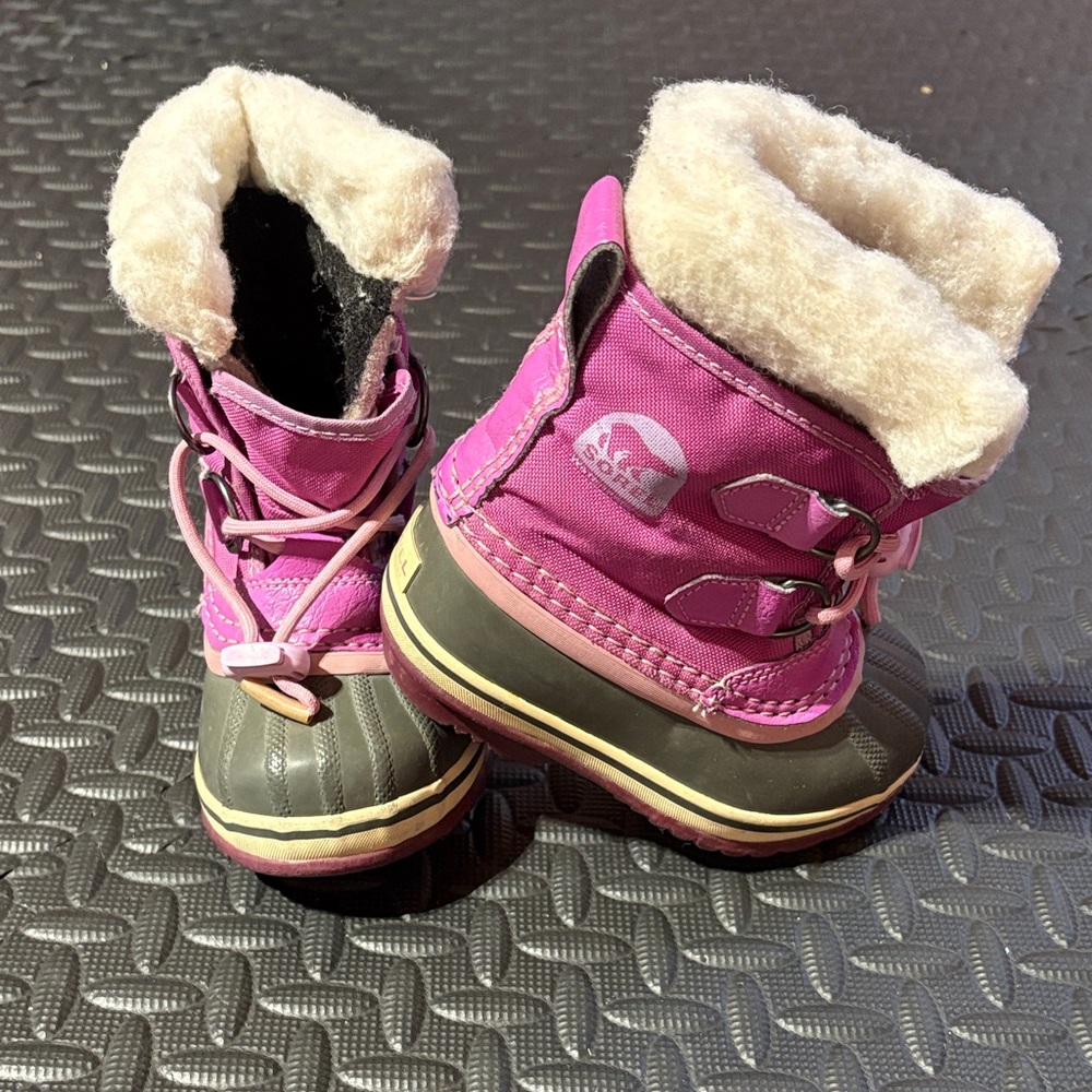 Sorel Fuchsia and Charcoal Kids' Boots
